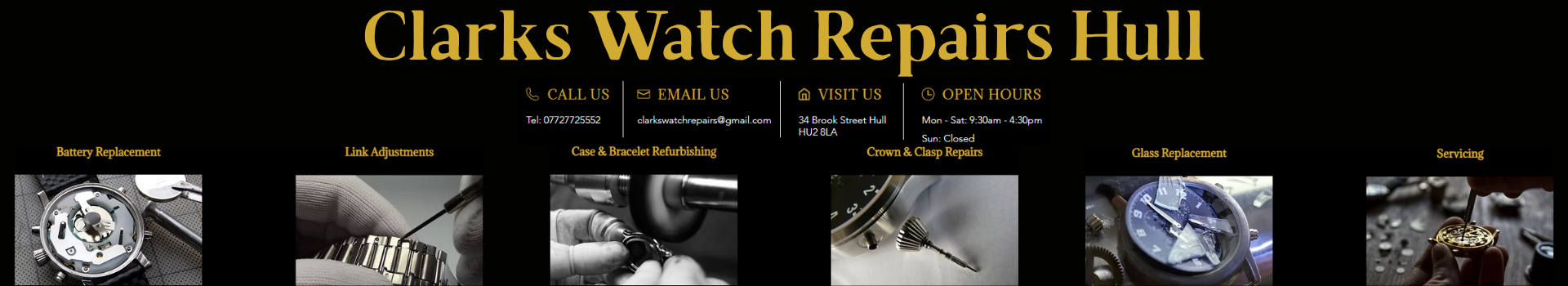 Clarks Watch Repairs Hull - Professional watch repair services